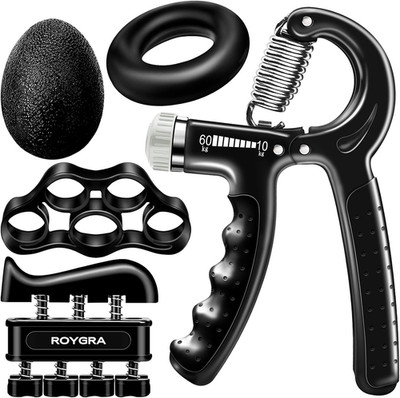 5-Pack Grip Strength Trainer Set for Forearm, Hand, and Finger Strengthening