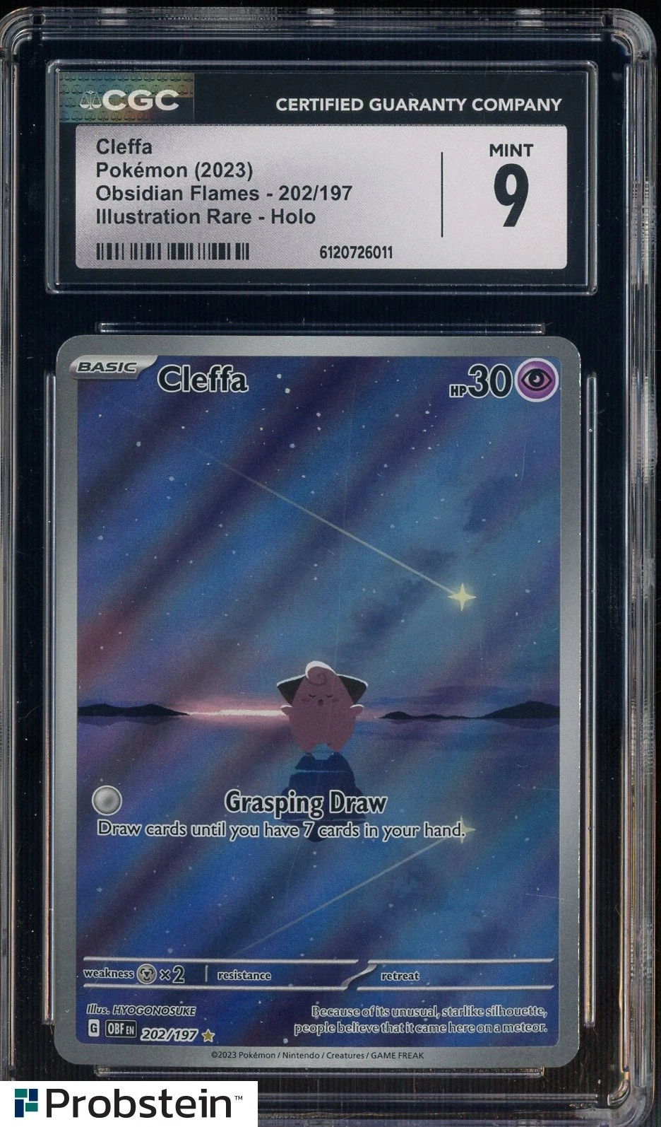 2023 Pokemon Obsidian Flames 202/197 Cleffa Illustration Rare CGC 9