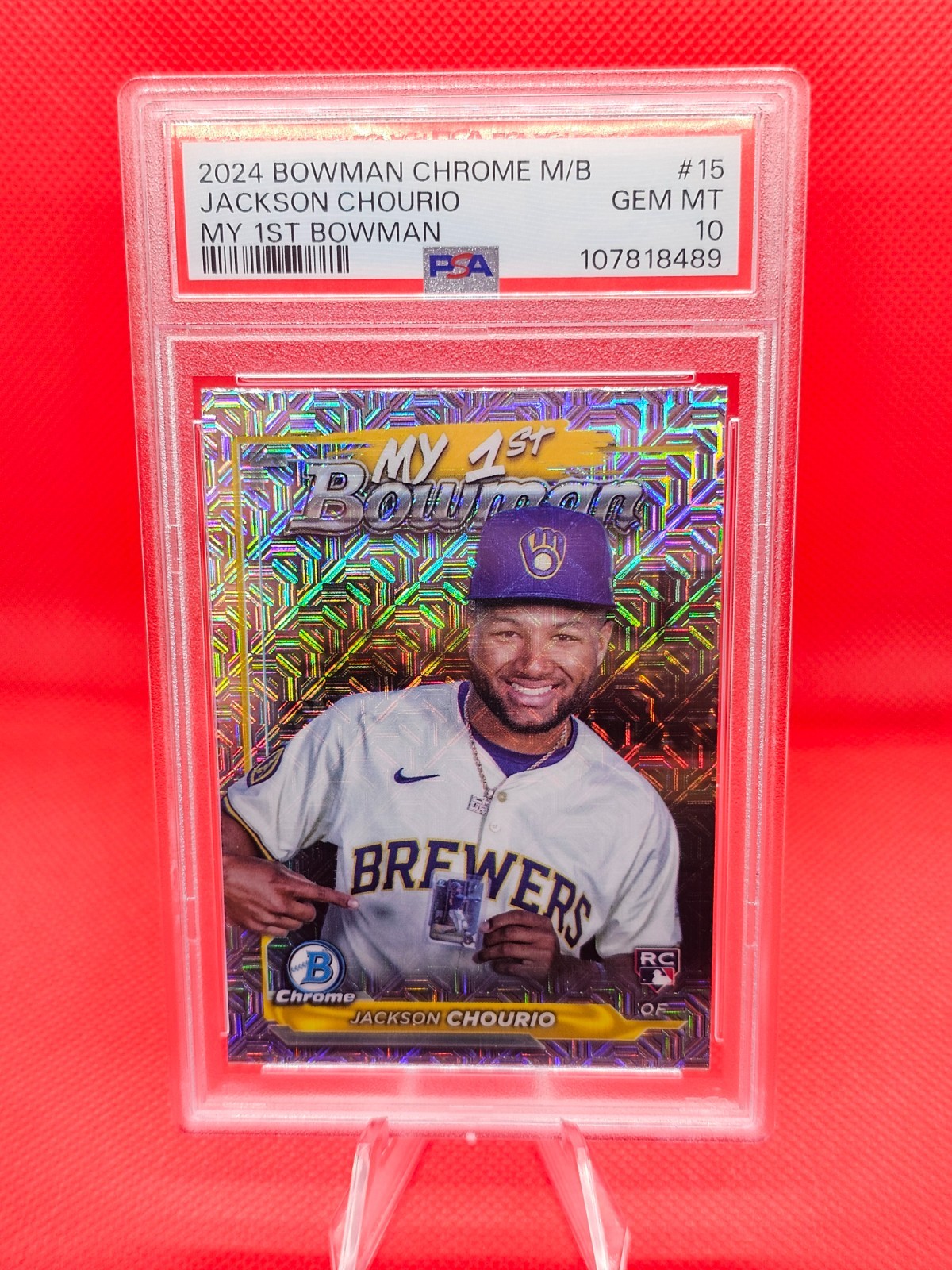 2024 Bowman Chrome Jackson Chourio My 1st Bowman Mojo Refractor #15 PSA 10 (RC)