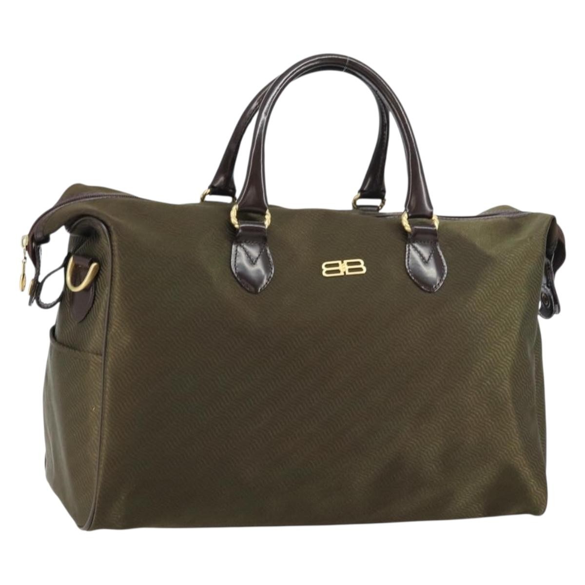 Borsa BALENCIAGA Boston nylon pelle 2 vie kaki oro originale bs31750