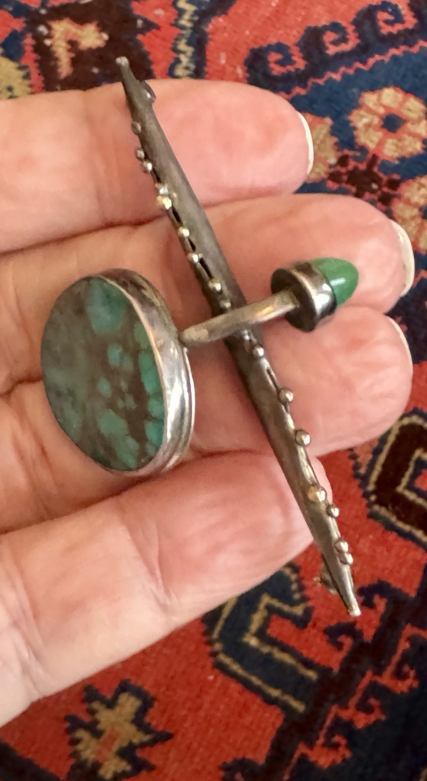 SPECTACULAR SIGNED STERLING SILVER TURQUOISE CHAL… - image 6