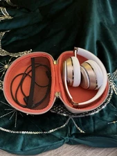 Gold Beats by Dr. Dre Headphones Cord And 3rd Party Case Included
