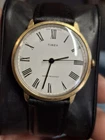 Timex Marlin 1976 White Dial Gold Tone Roman Numeral Mens Vintage 1970s...