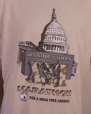 vintage 80s JERZEES single stitch USMC Marine Corps Marathon XVI T-Shirt USA XL