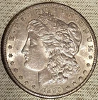 High Grade 1890 S Morgan Liberty Silver Dollar Semi Key Date  Rainbow Edges !!