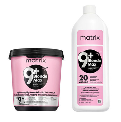 Matrix BlondeMax 9+ Oil-Powdered Lightner 32oz & BlondeMax 20 Vol Developer 32oz