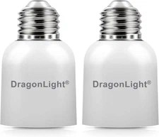 E26 to E39 Adapter, Medium to Mogul Base Light Bulb Lamp Socket Converter 2 Pack