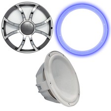 Wet Sounds Revo 12" Sub Grill RGB LED Ring-White Sub Gunmetal Steel Grill-4Ohm