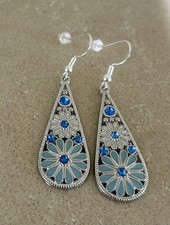 Flower Earrings with Sterling Silver Hooks