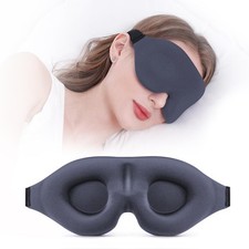 3D Sleep Mask for Side Sleepers, Light Blocking, Soft Breathable Eye Cover