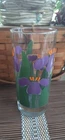 VTG Anchor Hocking Nina CHD Glass Tumbler Spring Flower Purple Iris 1983
