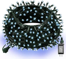 Dazzle Bright Christmas String Lights, 100 LED 33 FT Connectable Fairy White