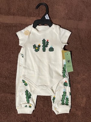 Newborn Boy Girl Neutral 2 Piece Set NWT Cactus Western Southwest 