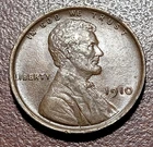 1910 Lincoln Wheat Cent Brown AU+ UNC Original Toning No Issues Nice Example