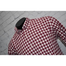 J Crew Dress Shirt Mens Size Large Fit Red White Gingham Plaids 