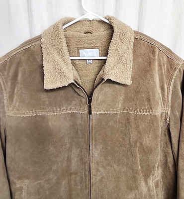Wilsons Leather M.Julian 2XL Tan Suede Sherpa Lined Jacket Full