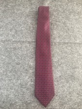 Ermenegildo Zegna Silk Necktie Red With Blue Floral Pattern Geometric