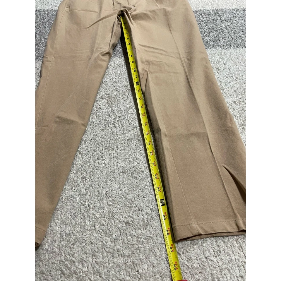 Talbots Heritage Pants Womens 12P Petite Khaki Tan Straight Leg Flat Front - Image 3 of 4