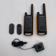 Motorola Solutions T470 Talkabout Two Way Radios Black Yellow, 2 Pack