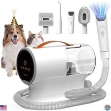Dog Grooming Vacuum Kit, 12000Pa Strong Suction, 2L Capacity, Quiet Pet Groomer