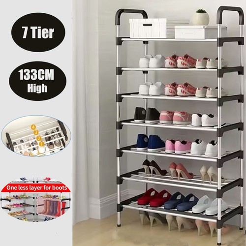 New Shoe Rack Stackable Cabinet Organiser Footwear Storage With Dustproof Cover - Picture 13 of 18