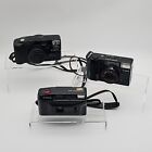 Canon Film Cameras Lot: Sure Shot 38mm 1:2.8, MegaZoom 76, Snappy Ez, Untested