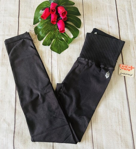 Leggings Free People Movement Donna Grattacieli Lavati Neri Buoni Karma XS Nuovi con etichette - Foto 5 di 12