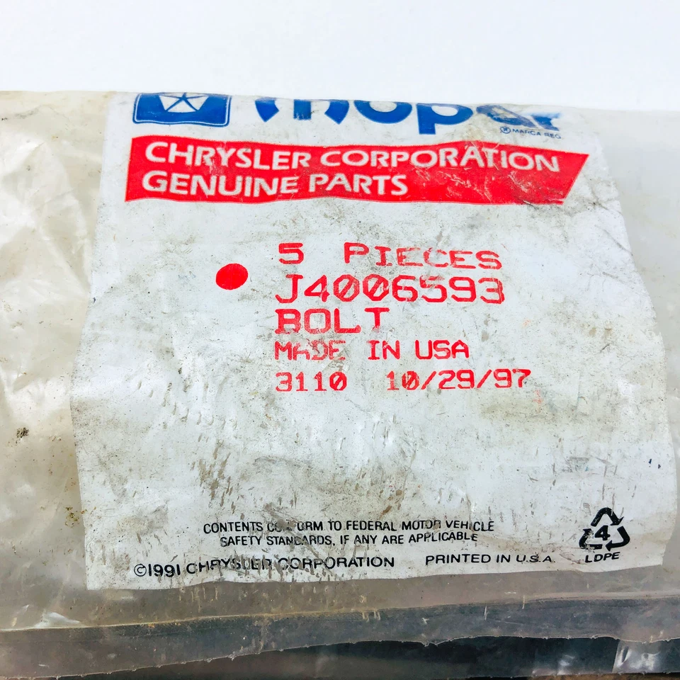 Mopar J4006593 Bolt For Cylinder Head OEM NOS Jeep 1983-85 CJ 7-8 Scrambler 1ct Foto 2 de 4