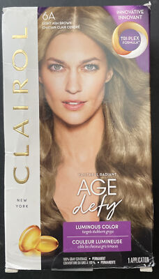 Clairol Age Defy Tri-Plex Formula Permanent Hair Dye, 6A Light Ash Brown, Sealed