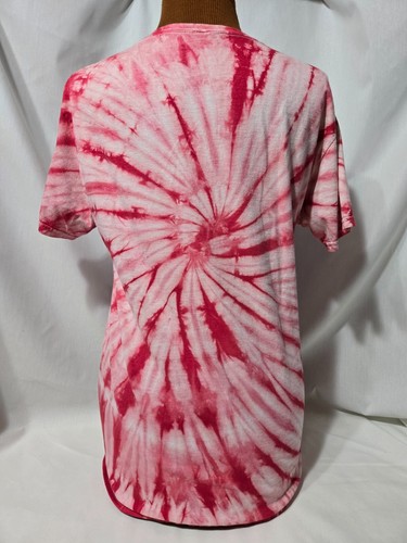 Rolling Stones Unisex Medium Shirt Tongue Lips Official Logo Red Pink Tie Dye - Picture 6 of 10