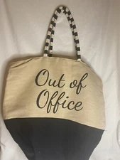 CLASSIC REUSABLE SHOPPING BAG Cotton Canvas/OUT OF OFFICE, new with tag