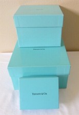 Lot of 3 TIFFANY  CO. Blue Gift or Jewelry Boxes Small and Medium Size - Empty