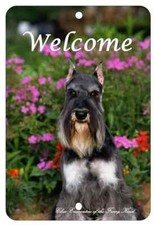 Schnauzer Cropped Aluminum Indoor/Outdoor Welcome Sign