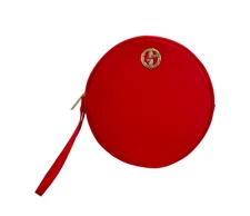 Giorgio Armani Red Round Cosmetic Wristlet (W 6.5" x H 6.5")  NEW
