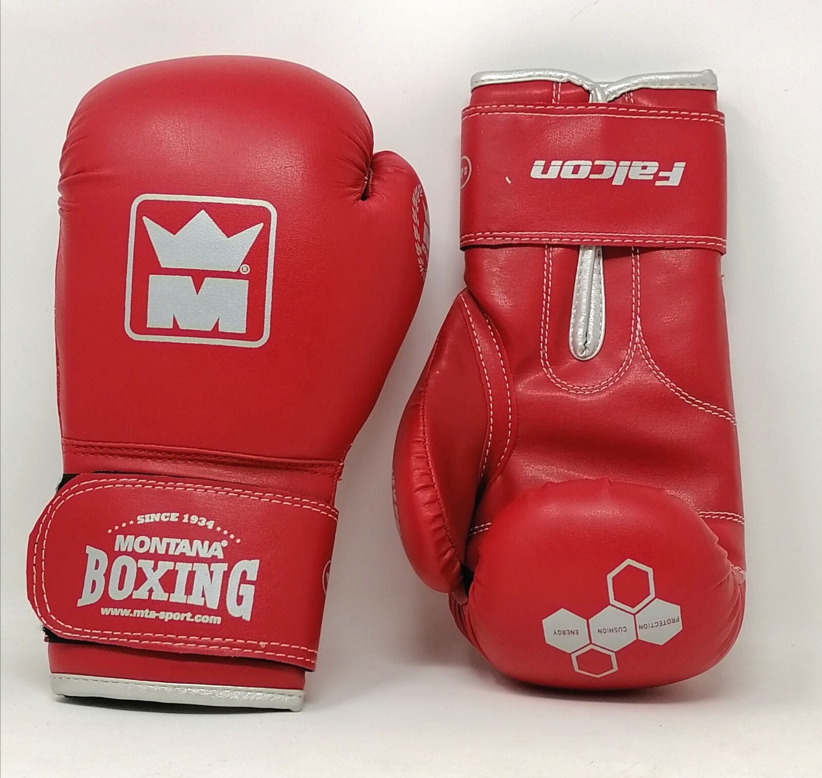 Gants de boxe initiation Montana Falcon rouge 4 oz pour enfant passionné de multi-boxe