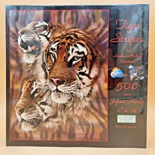 SunsOut “Tiger Strips” by Stephen Michael Gardner 500 Pc Jigsaw Puzzle 18 x 24.