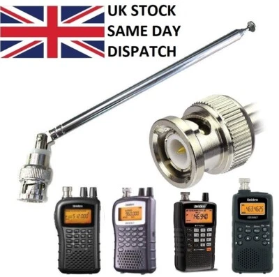 BNC Telescopic Antenna Uniden 33XLT 72XLT 75XLT 92XLT 125XLT BCD160DN USC230E