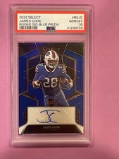 2022 James Cook Select Rookie Auto RC Blue Prizm #/75 #RSJC PSA 10 Buffalo Bills