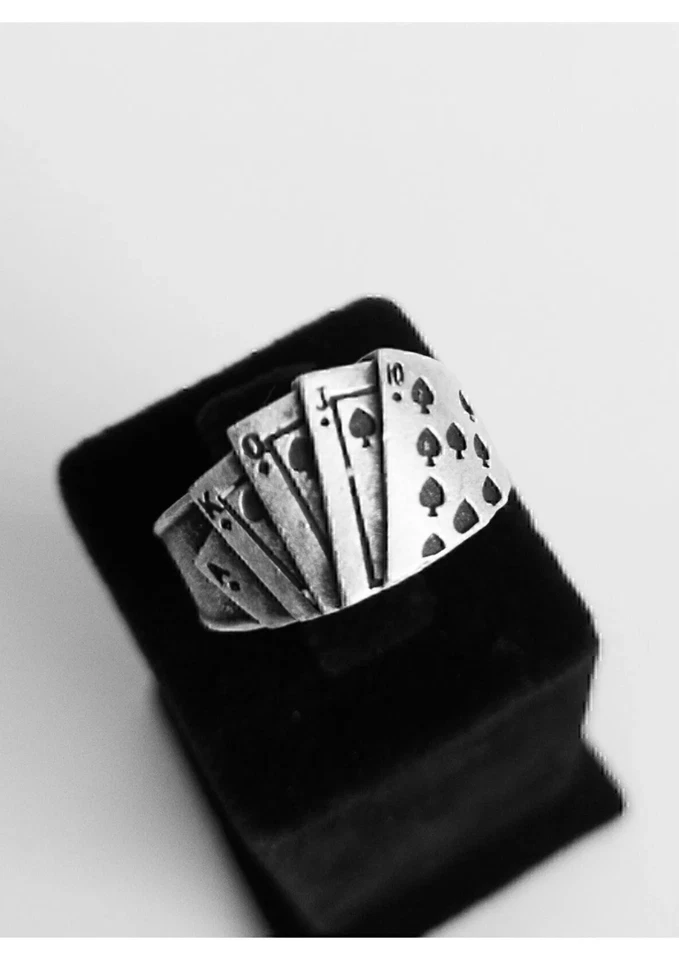 Piedra de zafiro hecha a mano plata de ley 925 joyería regalo para él anillo de hombre Foto 3 de 4