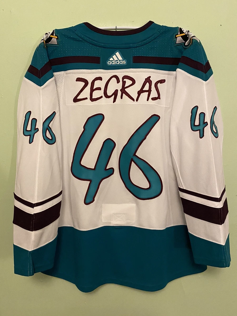 Trevor Zegras Anaheim Ducks Autographed White Adidas Authentic