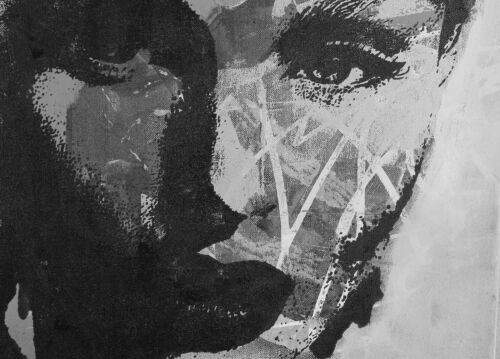  CANVAS Print black white pop street Art painting girl warhol woman face - Bild 1 von 5