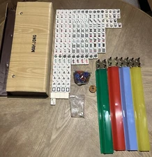 RARE 1970’S VINTAGE MAHJONG SET 166 PINK TILES 4 TRAYS 10 JOKERS With Case (DESC