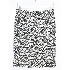 Veronica Beard Skirt Womens 8 Medium Black Ivory Animal Print Textured Career