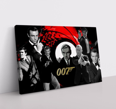 James Bond 007 Commemorative Movie Framed Canvas Wall Art Print