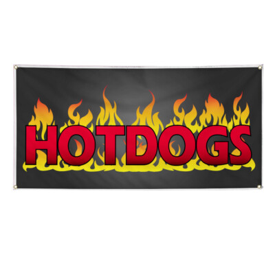 Vinyl Banner Multiple Sizes Hot Dogs Restaurant Cafe Bar B Restaurant & Food