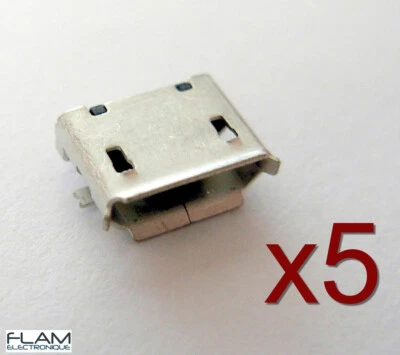 5x connecteur à souder micro USB type B femelle / 5x female connector to solder - Photo 1/4
