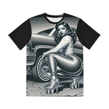 Vintage Style Lowrider T Shirt Chicano Cholo Art Graphic Tee Cars Homie Gangster