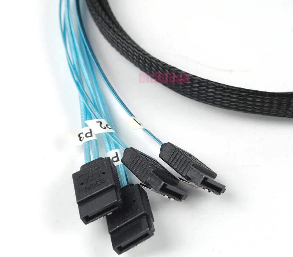 1m Mini SAS 36Pin (SFF-8087) Male to 4 SATA 7Pin Female Hard Disk Drive Cable @ - Image 3 of 4