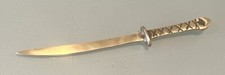 Vintage Antique Sword Shape Brass Letter Opener Desk Paper Knife Accessory