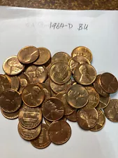 1964-D  "BU" LINCOLN MEMORIAL CENT PENNY ROLL  50 COINS